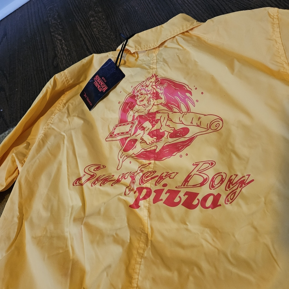Stranger Things Surfer Boy Pizza Windbreaker Jacket